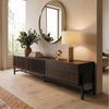 IDIMEX Lowboard ADAMO, 220cm mit Lamellentüren aus Massivholz für 90 Zoll TVs Nussbaum Finish Bild 2