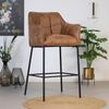 Bronx71 Barhocker Aaron Microfaser mit Armlehne cognac 82cm - 2er Set Bild 2