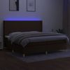 vidaXL Boxspringbett mit Matratze & LED Stoff Dunkelbraun 200x200 cm, Härtegrad: H2 [3138744] Bild 3