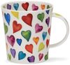 DUNOON Becher Lomond Warm Hearts Bunte Herzen 0,32 l Fine Bone China Porzellan | 9 cm Tasse Moderne Kaffeetasse | Hochwertige Qualität Spülmaschinenfest Bild 2