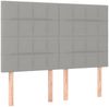 vidaXL Boxspringbett mit Matratze Hellgrau 140x200 cm Stoff, Härtegrad: H2 [3136597] Bild 5
