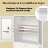 Badezimmerschrank mit 2 Schubladen & 2 Glastüren & Verstellbares Regal Hochschrank Weiß Bild 5