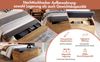 Novelux Doppelbett 160x200 Polsterbett mit Stauraum-Sitzbank & Nachttisch – Bettanlage Eiche inkl, USB-C, Leselampe & Lattenrost, Leinen-Optik Bild 5