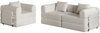 Schlafsofa 2-in-1 aus Chenille mit Armlehnen-Ablagefach, 181,6 x 94 x 49,5 cm, und Stahlrahmen in Khaki Bild 4