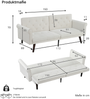 Schlafsofa aus Leinen mit verstellbarer Rückenlehne, beige Bild 5