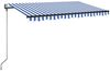 vidaXL Automatische Markise mit LED & Windsensor 300x250 cm Blau Weiß 3069071 Bild 2