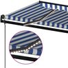 vidaXL Automatische Markise mit LED & Windsensor 300x250 cm Blau Weiß 3069071 Bild 5