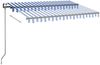 vidaXL Automatische Markise mit LED & Windsensor 300x250 cm Blau Weiß 3069071 Bild 3