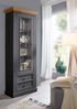 Wohnwand >WZ-0133< (3-teilig) Massivholz grau / eichefarbig - 360x214x42 (BxHxT) Bild 2