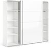 Dmora Kleiderschrank 2 Türen Kauri, Schlafzimmermöbel, Schrank, Garderobe, 243x61 h220 cm, Glänzendes Weiß Bild 4