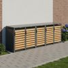 STEELSØN 'Kestra' Mülltonnenbox 5er je 240 Liter, anthrazit mit Holzoptik, Mülltonnenverkleidung aus Stahl, wetterfest, 116x80x337 cm, Müllbox für 5 Tonnen Bild 2