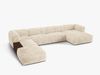 Micadoni Panorama-Ecksofa Martina 5-Sitzer Links Kord Helles Beige Bild 2