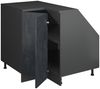 Eck-Küchenschrank für Dachschrägen R-Line Schwarz Beton 75.6 cm mit 1 Tür, Schrankkorpus 60 cm Tiefe Vicco Bild 3