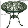 DEGAMO Garten-Essgruppe Jugendstil, (3-tlg), (2x Sessel, 1x Tisch 70cm rund), Aluguss rostfrei, Farbe dunkelgrün Bild 3