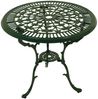 DEGAMO Garten-Essgruppe Jugendstil, (3-tlg), (2x Sessel, 1x Tisch 70cm rund), Aluguss rostfrei, Farbe dunkelgrün Bild 2