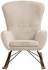Schaukelstuhl Lammfelloptik Beige 70 x 94 x 102 cm Bild 2