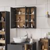 Badspiegelschrank Viola Grau/Artisan 80 x 75 cm mit offenen Regalen Vicco Bild 5