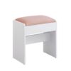 VASAGLE Hocker Schminktisch, Sitzhocker gepolstert, Makeup-Hocker aus Samt, mit rutschfesten Fußpads, für Ankleidezimmer, Schlafzimmer, Eingangsbereich, mattweiß-pastellrosa RDS001W01 Bild 5