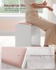 VASAGLE Hocker Schminktisch, Sitzhocker gepolstert, Makeup-Hocker aus Samt, mit rutschfesten Fußpads, für Ankleidezimmer, Schlafzimmer, Eingangsbereich, mattweiß-pastellrosa RDS001W01 Bild 3
