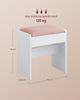 VASAGLE Hocker Schminktisch, Sitzhocker gepolstert, Makeup-Hocker aus Samt, mit rutschfesten Fußpads, für Ankleidezimmer, Schlafzimmer, Eingangsbereich, mattweiß-pastellrosa RDS001W01 Bild 4