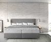 Boxspringbett Dream-Well Mikrofaser Grau 200x200 cm mit Taschenfederkernmatratze und Topper Visco Bild 2