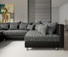 Wohnlandschaft Clovis Schwarz Modulsofa mit Hocker Bild 5