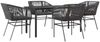 vidaXL 5-tlg. Garten-Essgruppe mit Kissen Schwarz Poly Rattan Glas 3334614 Bild 2