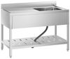 Royal Catering Spülenschrank Spültisch Spülbecken Edelstahlspüle Gastrospüle mit Regal Edelstahl Bild 4