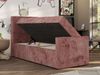 Boxspringbett 90x200 TILIO DUO inkl. Bettkasten & 7-Zonen Multipocket-Matratze, Modernes Jugendbett, Einzelbett - Rosa Cord - H4 - Links Bild 4