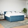 vidaXL Boxspringbett mit Matratze Blau 200x200 cm Samt 3287840 Bild 2