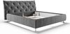 KAWOLA Bett ANNY Polsterbett Kopfteil niedrig Velvet grau 200x200cm Bild 3
