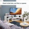 COSTWAY Fernsehschrank Holz 3-teilig, Frei Kombinierbar, Fernsehtisch für TVs bis zu 65", Eckregal Ausziehbar, TV Lowboard TV Schrank, Multifunktionaler Bücherregal, Aufbewahrungsregal (Wei?) Bild 2
