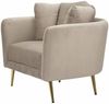 Dmora Sessel Foster, Gepolsterter Sitz, Einzelsofa im Wohnzimmer, Stuhl mit Armlehnen, 88x77 h74 cm, Grau und Gold Bild 5