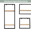 4er Set Wandregal Holz MARC - Eichenholz, Metallrahmen | Bücherregal Schwebendes Regal Hängeregale für Wohnzimmer Bild 4