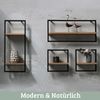 4er Set Wandregal Holz MARC - Eichenholz, Metallrahmen | Bücherregal Schwebendes Regal Hängeregale für Wohnzimmer Bild 3