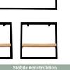4er Set Wandregal Holz MARC - Eichenholz, Metallrahmen | Bücherregal Schwebendes Regal Hängeregale für Wohnzimmer Bild 5