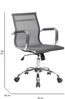Dmora Stuhl mit Rädern Traversone, Chefsessel mit Armlehnen, Ergonomischer Bürostuhl, Grau, 62x54h92/102 cm Bild 3