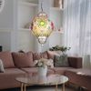 LED Pendellampe silber, Kristalle bunt, H 120 cm Bild 4
