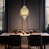 LED Pendellampe silber, Kristalle bunt, H 120 cm Bild 3