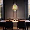 LED Pendellampe silber, Kristalle bunt, H 120 cm Bild 3