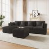 Merax Ecksofa U-förmiges 6-Sitzer Sofa aus Cordstoff, 1 Teile, Modulares Sofa mit verstellbaren Armlehnen, Hockern und 6 Zierkissen Bild 4