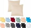 Livessa 2er Set Kissenbezug 80x80 aus%100 Baumwolle Jersey Stoff - Verdeckter Reißverschluss, Kopfkissenbezug 80x80 cm, Kissenhülle, Ultra weich und atmungsaktiv, Oeko-Tex Zertifiziert Bild 4