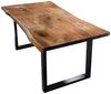 KAWOLA Esstisch LORE 200x100 cm massiv mit Baumkante Fuß schwarz Bild 3