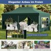 3 x 6m Pavillon Faltpavillon mit 6 Abnehmbaren Seitenwänden Höhenverstellbarer Partyzelt Grün Bild 3