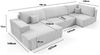 Wohnlandschaft Schlafsofa CORUNIA Stoff Poso Graublau Ottomane Links Bild 5