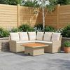 vidaXL Möbelsets mit Kissen 4 pcs Beige und Creme PE-Rattan 3422178 Bild 3
