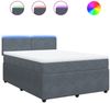vidaXL Boxspringbett mit Matratze Dunkelgrau 140x190 cm Samt 3290029 Bild 2