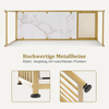 M MCombo Schreibtisch mit Schubladen, Schminktisch ohne Spiegel Marmor-Weiß Gold, Nageltisch aus Holz Metallgestell, Computertisch Wohnzimmer Modern, 109 x 45,5 x 81cm, 2407 Bild 5