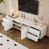 TV-Schrank aus MDF/Spanplatte mit Stauraum, 175x38x37 cm, Weiß Bild 3