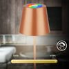 BRILONER - 3 in 1 RGBW LED Tischlampe kabellos IP44 mit Touch, dimmbar, Akku & Lichtquelle tauschbar, Nachttischlampe, Leselampe, Campinglampe, Tischleuchte, Akku Lampe, 36x12 cm, Bronzefarbig Bild 4